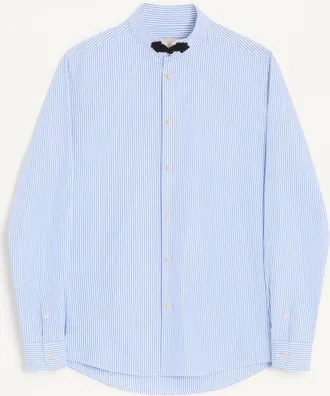 Valentino Valentino long-sleeved striped cotton shirt with toggle