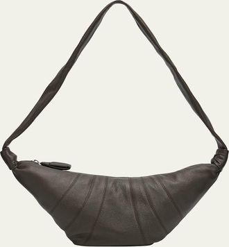 Christophe Lemaire Mens Medium Croissant Leather Crossbody Bag