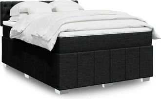 vidaXL Vidaxl - Cama Box Spring Con Colch&oacute;n Tela Negro 160x200 Cm
