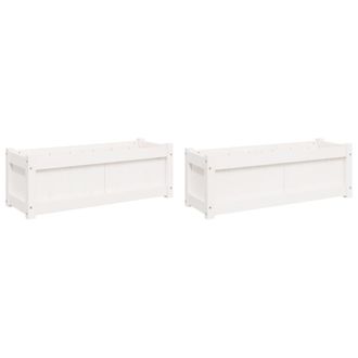 vidaXL Vidaxl - Jardineras De Exterior 2 Unidades Madera Maciza De Pino Blanco