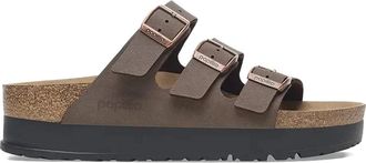 Birkenstock Florida triple-buckle platform slides - Brown