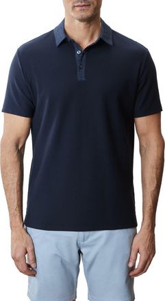 Robert Barakett Baytides Contrast Collar Polo in Navy at Nordstrom, Size Small