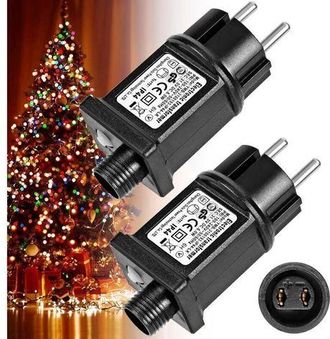 OEM Transformador De Fuente De Alimentaci&oacute;n Led De 31 V Y 6 W De 2 Piezas, Adaptador Controlador De Parpadeo De Bajo Voltaje Ip44 Con 8 Modos, Temporizado