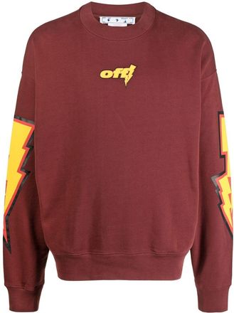 Off-white logo-print sweatshirt - men - Cotton - S - Red