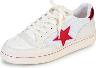 Yellow Box Womens Cardona Court Sneaker In White/red