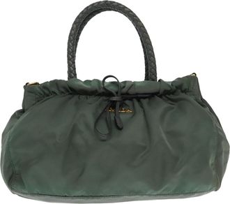 Prada Tessuto Khaki Synthetic Handbag (Pre-Owned)