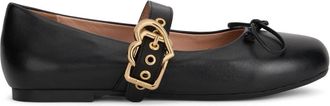 Love Moschino Leren ballerina - Dames - Ballerinas - Zwart - 37 EU - Leer - Schoenen