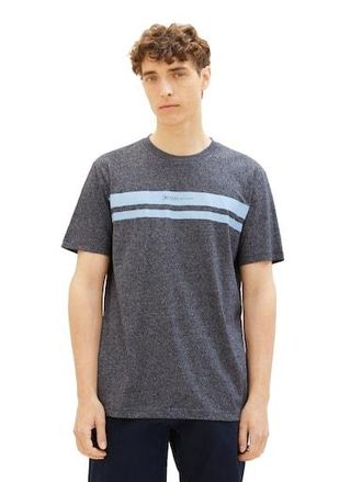 Tom Tailor Denim T-Shirt TOM TAILOR DENIM, Herren, Gr. S, blau (sky captain blau), Obermaterial: 50% Baumwolle, 50% Polyester, regular fit normal, Rundhals, Shirts T-S
