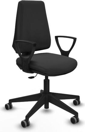 Piqueras y Crespo Piqueras Y Crespo - Elche Cp Similpiel Gris Oscuro Brazos Fijos Base Piramidal Ruedas Engomadas 65mm