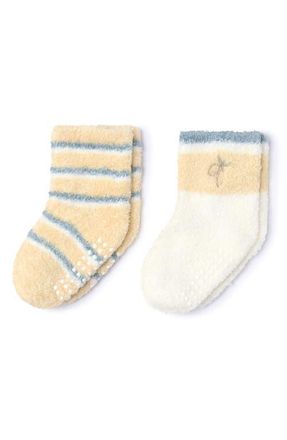 Barefoot Dreams CozyChic Lite 2-Pack Stripe Socks in Canary Multi at Nordstrom