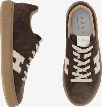 Hogan Mens Suede Sneakers H705 Brown Trainers
