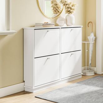 SoBuy Flip-Door Shoe Cabinet - MDF Classic in White