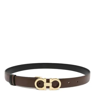 Ferragamo Reversible and Adjustable Gancini Belt - female - Ferragamo - Belts - Brown - 70 CM - Accessories