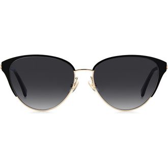Kate Spade New York ianna 56mm gradient cat eye sunglasses in Gold Black at Nordstrom Rack