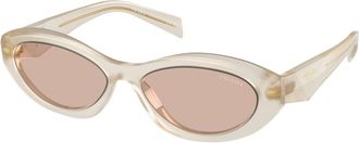 Prada Light Brown Oval Ladies Sunglasses PR 26ZS 12V4I2 55