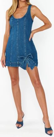Show me your Mumu Bridgeport Bow Mini Dress In Blue