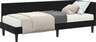vidaXL Estructura De Cama Esquina Con Colch&oacute;n 2 Uds. Negro 80 X 200 Cm Vidaxl