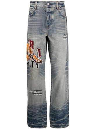 Amiri Varsity Tiger straight-leg jeans - Blue
