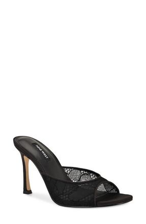 Nine West Kiscop Lace Slide Sandal in Black at Nordstrom, Size 5.5