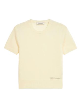 Blumarine short-sleeve sweater - women - Cashmere/glass - M - Neutrals