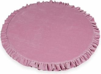 OEM Alfombra De Juego Para Ni&ntilde;os Redonda De 100 Cm Con Volantes, Terciopelo Rosa Suave