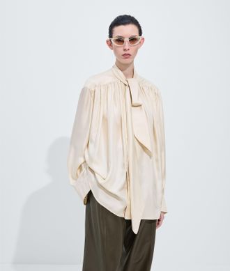 Bottega Veneta Blusa in twill di viscosa - Beige - Donna - 36