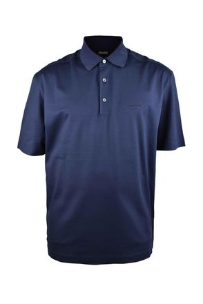 Ermenegildo Zegna Piqu&eacute;-poloshirt Blauw