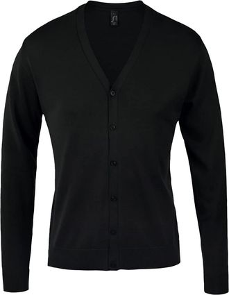 SOLS Heren Gouden Gebreid V Hals Vest (Zwart)