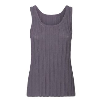 Acne Studios Ribbed Knit Tank Top - female - Acne Studios - Sleeveless Tops - Gray - XS - Tops