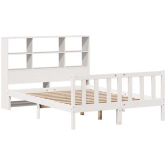 vidaXL Bookcase Bed without Mattress White 140x190 cm Solid Wood Pine Vidaxl