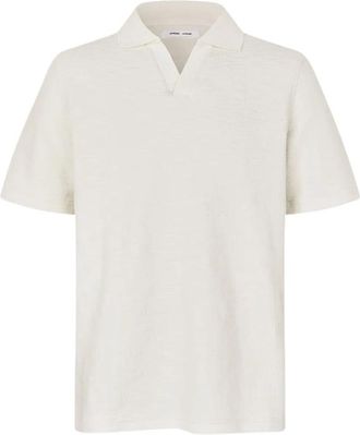 Sams&oslash;e & Sams&oslash;e Samac V-Neck Polo - Heren - Polos - Beige - L - Katoen - Tops