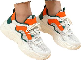 Generic Womens Platform Fashion Sneakers Outdoor Casual Lace Up Chunky Walking Shoes Mesh Breathable Running Tennis Workout Athletic Sneakers for Women Arch S