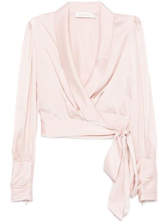 Zimmermann silk wrap top - Pink