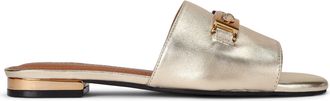 Kurt Geiger Womens Leather Kingsley Flat Sandal Sandals - Gold - Size UK 4