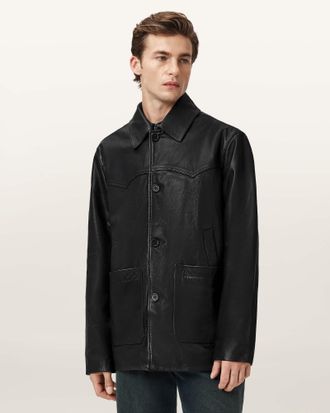 AllSaints Toulouse Single Breasted Leather Coat