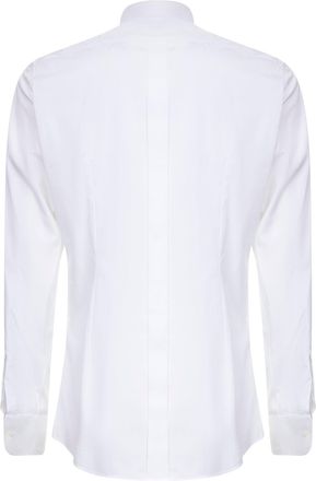 Dolce & Gabbana Mens Shirt Gold Tuxedo White Cotton Poplin