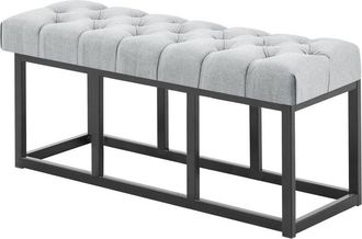 Clp Clp - Taburete Pie De Cama Amun Tela & Negro Gris 100 Cm