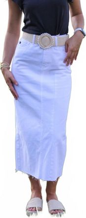 Kancan Dress The Denim Up Midi Skirt In White