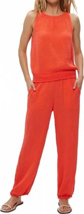 Michael Stars Janelle Tie Neck Tank Top In Persimmon