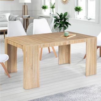 IDMarket Mesa Consola Extensible Orlando Para 6 Personas, 140 Cm, Madera Con Acabado De Haya