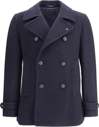 Tagliatore Caban Coat - Heren - Mantel - Blauw - M - Wol - Jassen