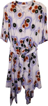 Jason Wu Printed Handkerchief Hem Shirt Dress in Multicolor Silk