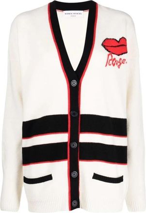 Sonia Rykiel Witte Wol Casual Cardigan - Dames - Vesten - Wit - XL - Wol - Truien & Vesten