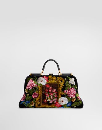 Dolce & Gabbana Large Grandma Handbag In Velvet Stitch Embroidery - Woman Handbags Multicolor Onesize