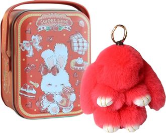 Generic Christmas Bunnylu-lu Keychain With Exquisite Box, 2024 Newest Bunny-lulu Keychain, Handmade Soft Bunny Charm Boxed Edition, Cute Bunny Keychain Plush,