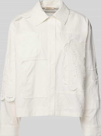 Stella Nova Relaxed Fit Bluse mit Lochstickerei Modell Elements in Weiss, Gr&ouml;&szlig;e 34