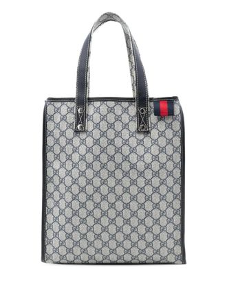Gucci 2016-2025 GG Supreme Web tote bag - women - Fabric/Calf Leather - One Size - Brown