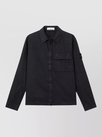 Stone Island cotton shirt jacket long sleeves collar