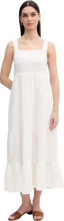 DKNY Midi Jurk - Dames - Casual kleedjes - Wit - S - Katoen - Kleedjes