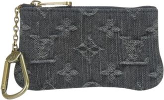 Louis Vuitton Pre-owned Denim Portemonnee - unisex - Vintage Accessoires - Zwart - ONE Size - Denim - Vintage